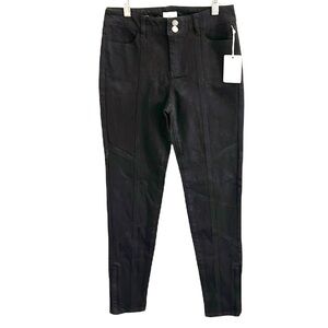 Nwt Ecru Denim The Bond Seam Detail Skinny Ankle Zip Jean Matte Black SZ 26